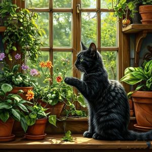 🌿 Кот грызет цветы 🌿